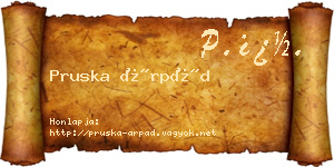 Pruska Árpád névjegykártya